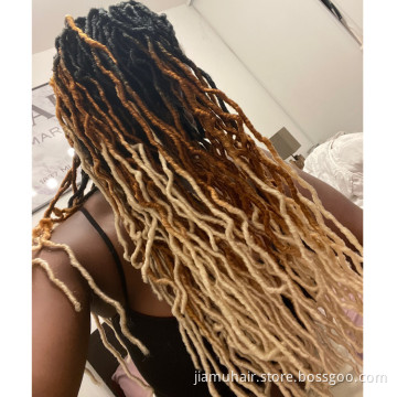 Synthetic Soft Goddess Braiding Dreadlocks Hair Wholesale Nu Loc Crochet Hair 36 24 18 Inches Faux Locs Extension